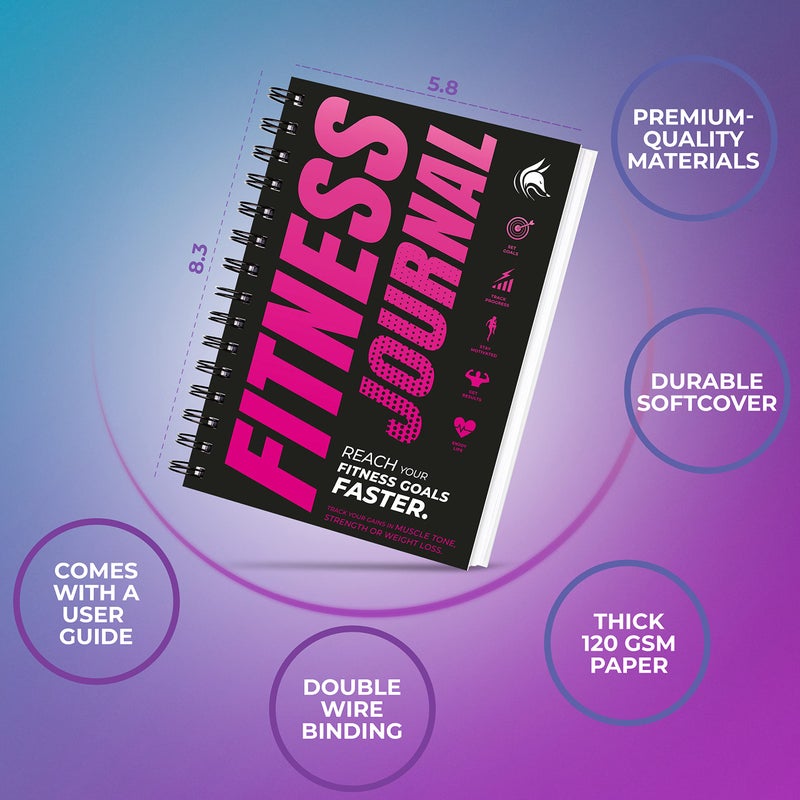Clever Fox Fitness Journal Workout Log Book - Daily Fitness Planner Workout Journal for Women and Men. Spiral-Bound, Laminated Cover, Thick Pages, A5 (Pink) - Image 2